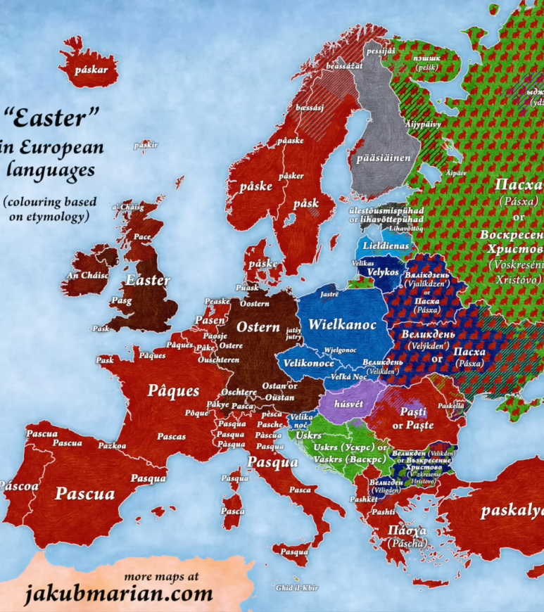 Easter is called Pascha in every European language except in germanic-languages like English